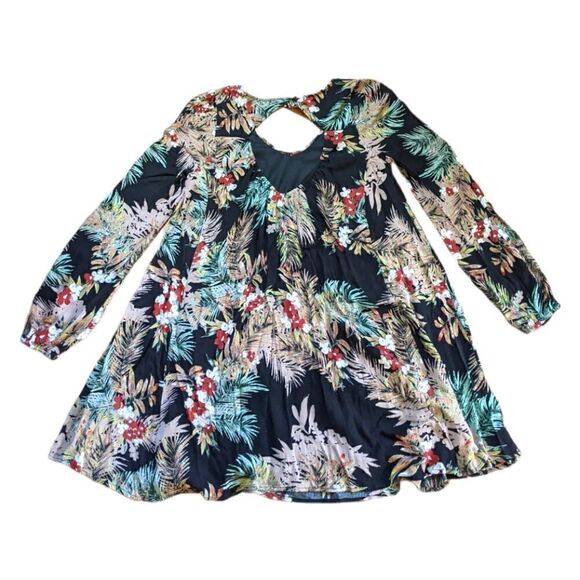 Mahina Tropical Floral‎ Print Dress Flowy Knee Length Women's Small Cruise NWT - Picture 4 of 11